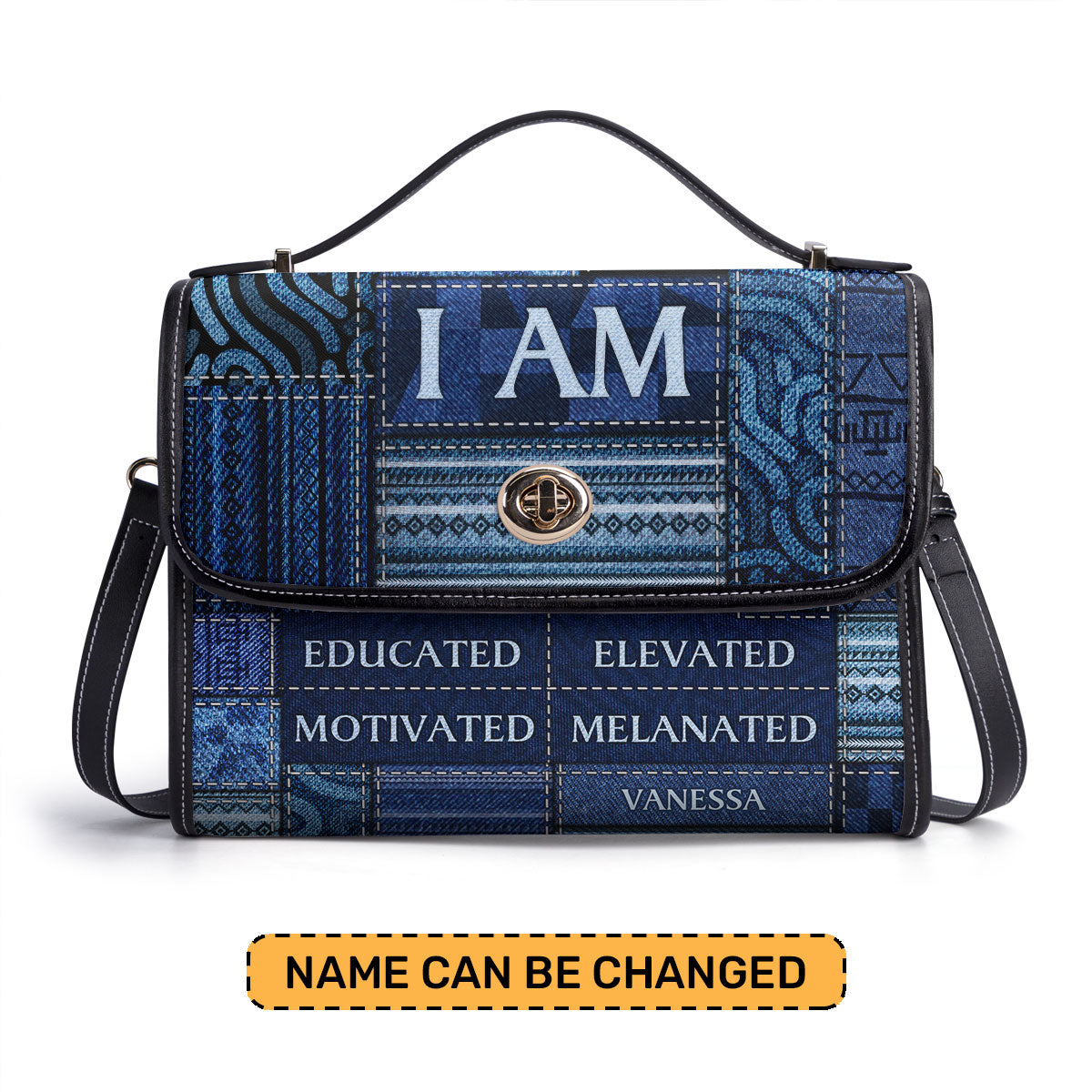 I Am - Jean Personalized Leather Satchel Bag SB28