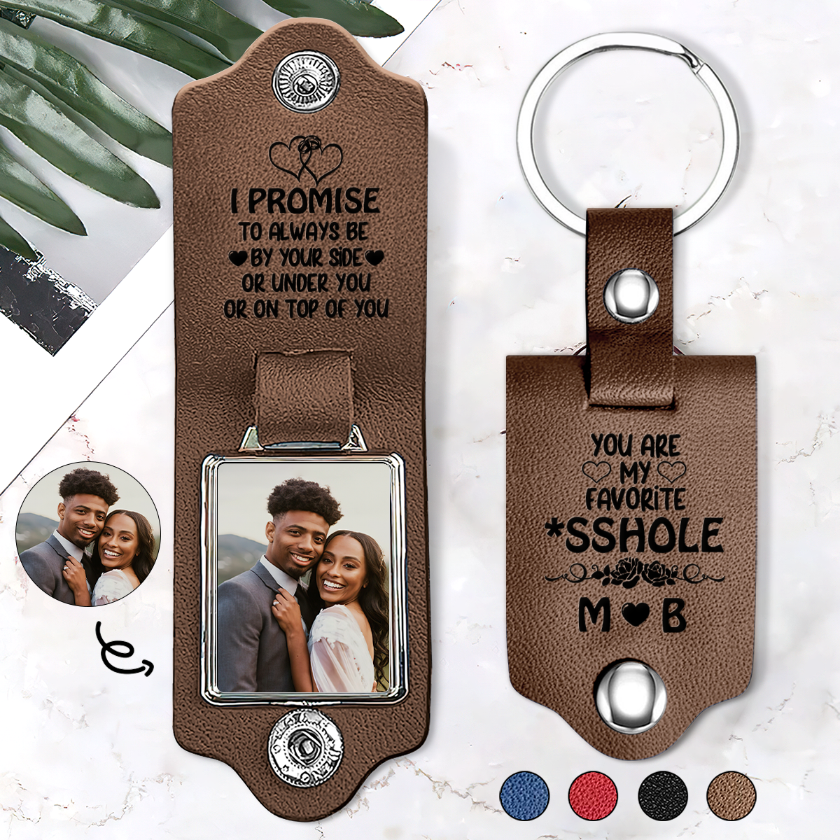 You Are My Favorite - Personalized Leather Photo Keychain SBLPKLM2372T