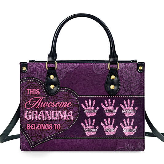 This Awesome Grandma Belongs To - Personalized Leather Handbag