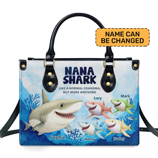 Nana Shark - Personalized Leather Handbag SB248