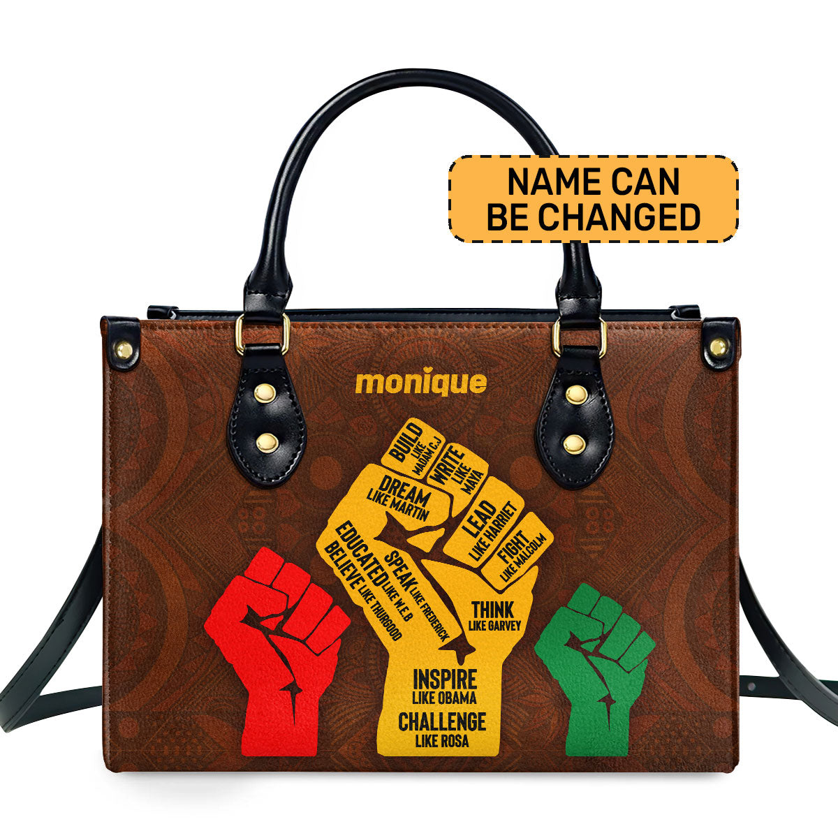 Black History Month - Personalized Leather Handbag STB190A