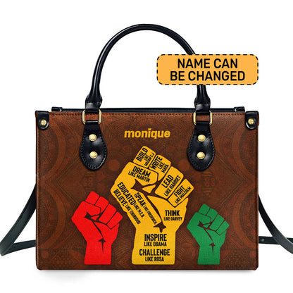 Black History Month - Personalized Leather Handbag STB190A