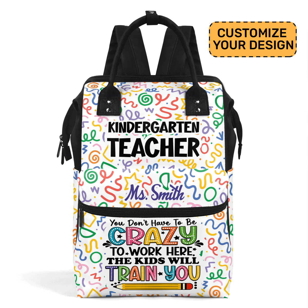 You Don't Have To Be Crazy To Work Here - Personalized Duckbilled Backpack SBDBPLM1784L