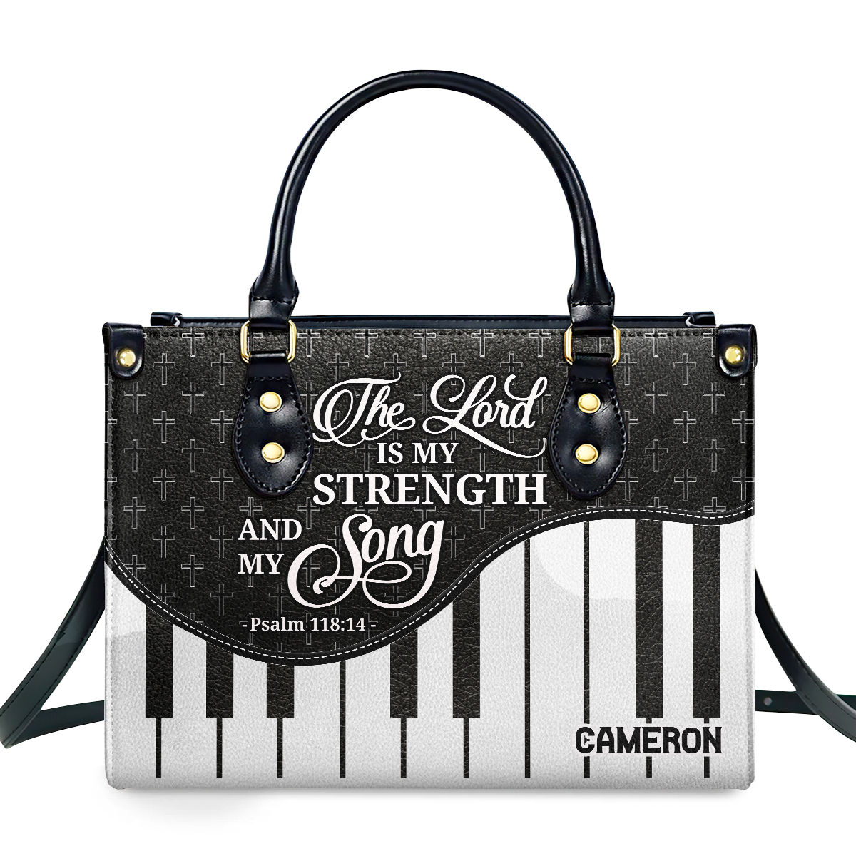 The Lord Is My Strength And My Song - Personalized Leather Handbag SBLHBLM2468M