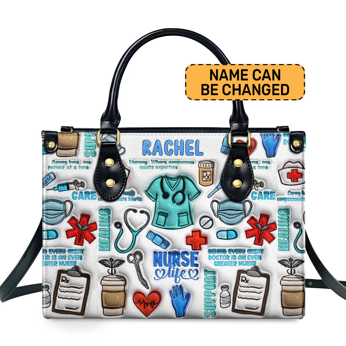 Nurse Life - Personalized Leather Handbag SBN10