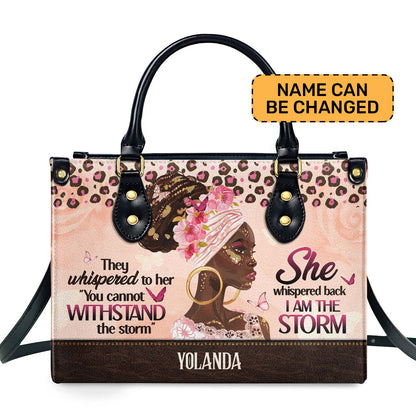 I Am The Storm - Personalized Leather Handbag SBHN02