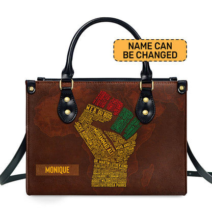 Black History Month - Personalized Leather Handbag STB190B