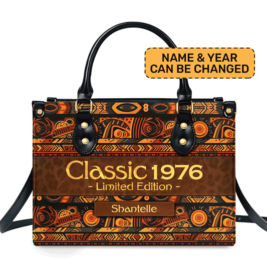 Classic Brown Bag - Personalized Leather Handbag STB52