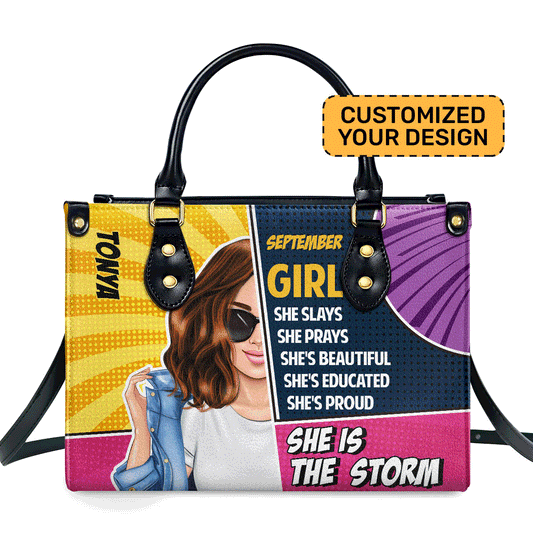 She Is The Storm - Personalized Leather Handbag SBHN06