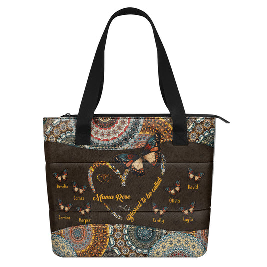 Blessed To Be Called Grandma Heart Butterfly - Personalized Comfortable Tote Bag