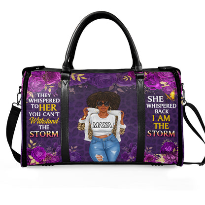 I Am The Storm - Personalized Leather Duffle Bag