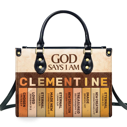 God Says I Am | Personalized Leather Handbag