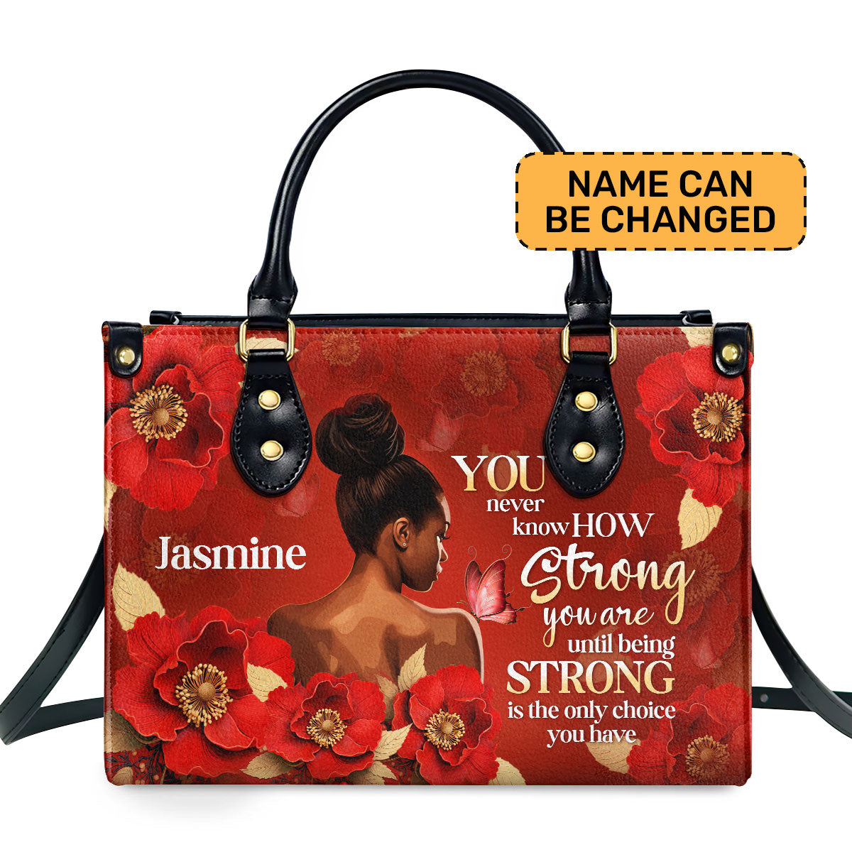 Being Strong - Personalized Leather Hand Bag STB85