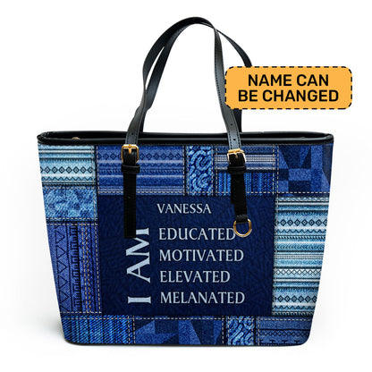 I Am - Jean Personalized Leather Totebag SB28