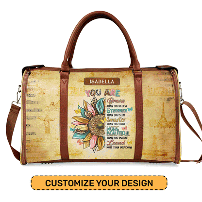 God Says You Are - Personalized Leather Duffle Bag SBHN19