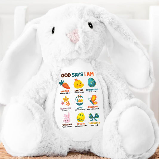 I Am - Personalized Stuffed Bunny