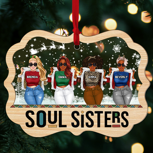 Soul Sisters - Personalized Wood & Acrylic Ornament