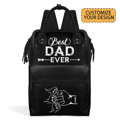 Best Dad Ever Fist Bump - Personalized Duckbilled Backpack SBDBPLM1162M