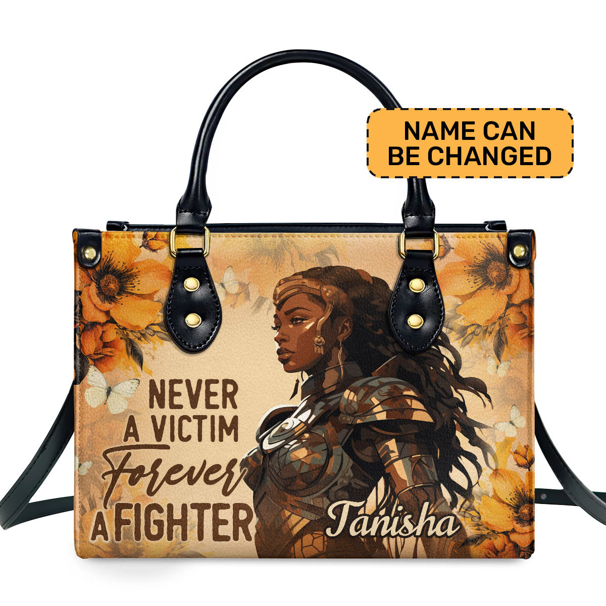 Forever A Fighter - Personalized Leather Hand Bag STB83 – Sistabag