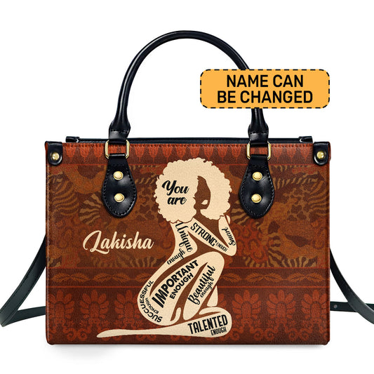 God Says You Are - Personalized Leather Handbag STB149