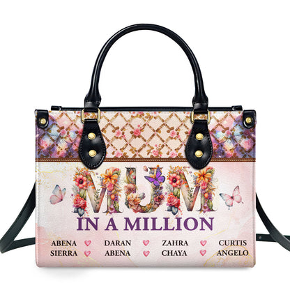 Mum In A Million - Personalized Leather Handbag SBLHBLM2085L