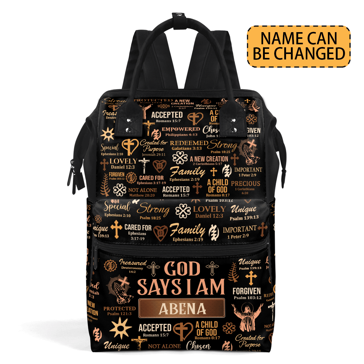 God Says I Am - Personalized Duckbilled Backpack SBDBPNUM878D