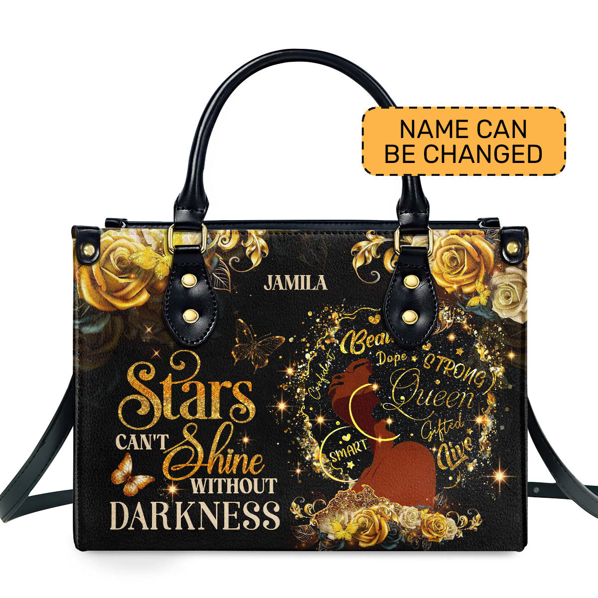 The Stars Can't Shine Without Darkness - Personalized Leather Handbag SBLHBLM1182L