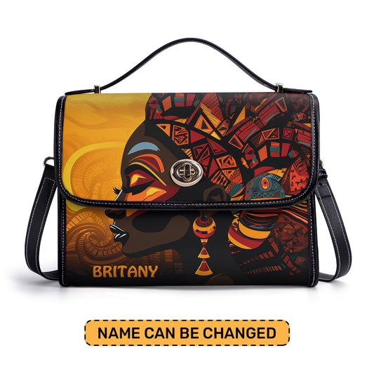 African Culture- Personalized Leather Satchel Bag SB102