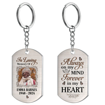 Always On My Mind Forever In My Heart - Personalized Stainless Steel Keychain