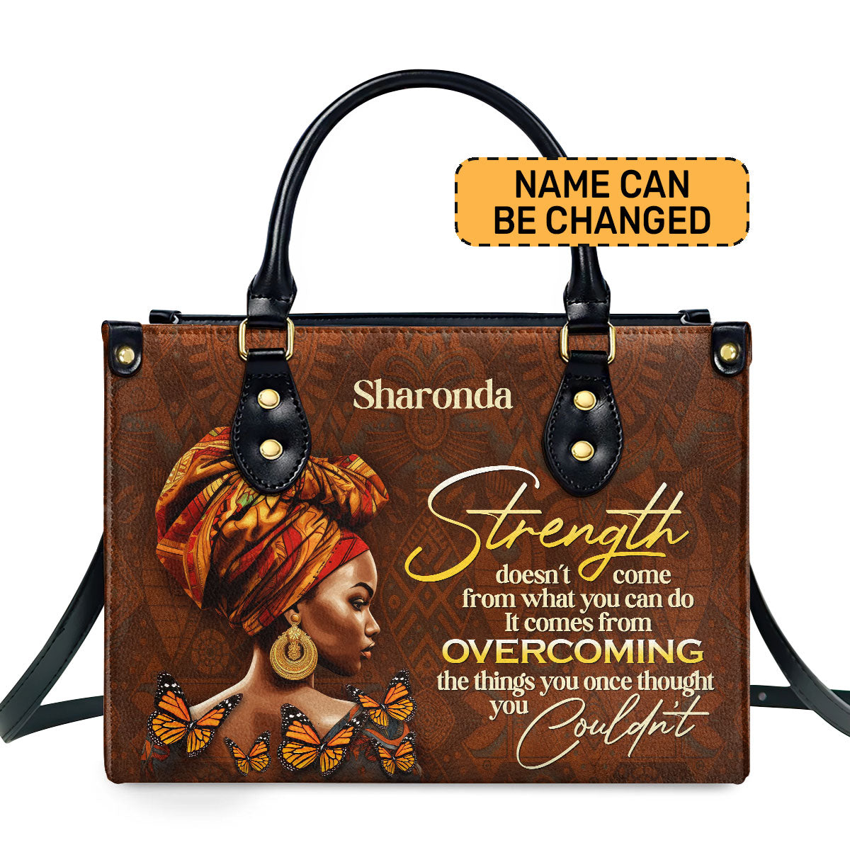 Strength Doesn't Come From What You Can Do - Personalized Purple Leather Handbag STB170