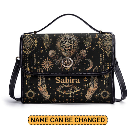 Hippie - Personalized Leather Satchel Bag SBN09