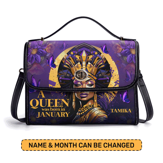 A Beautiful Queen - Personalized Leather Satchel Bag STB58
