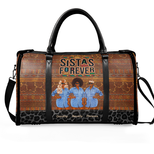 Sistas Forever - Personalized Leather Duffle Bag SBDFLM2836M