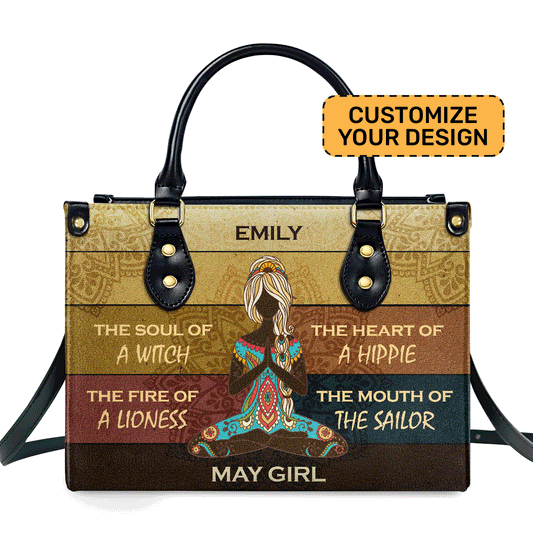 Month Girl - Personalized Leather Handbag SBHN07