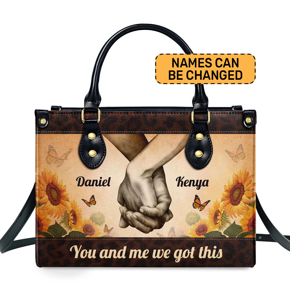 You And Me We Got This - Personalized Leather Handbag STB187