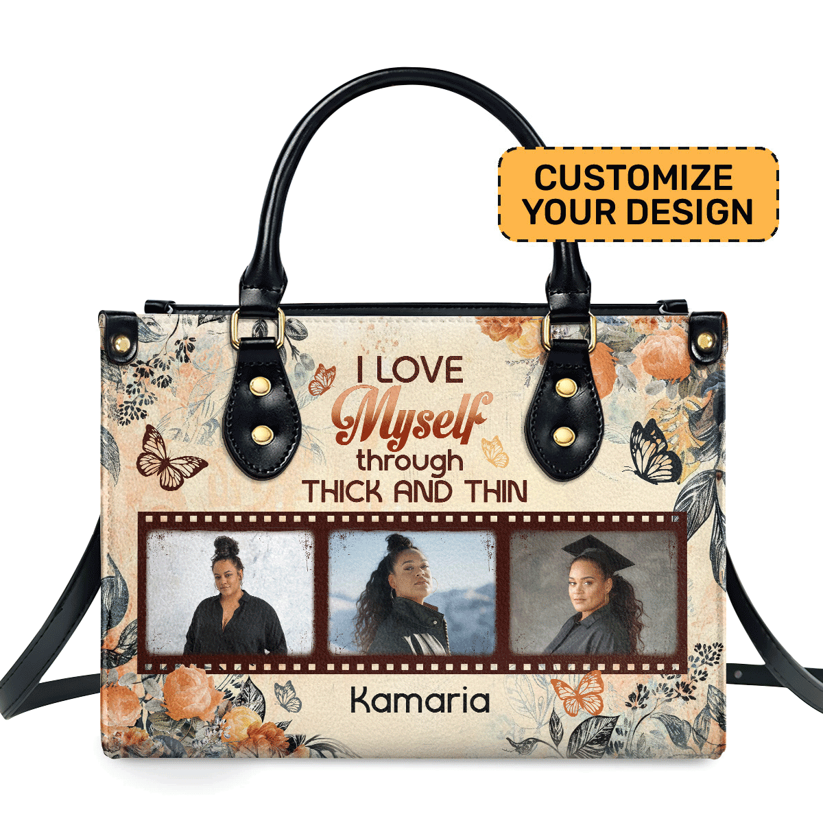 I Love Myself Through Thick And Thin - Personalized Leather Handbag SBLHBLM1011L