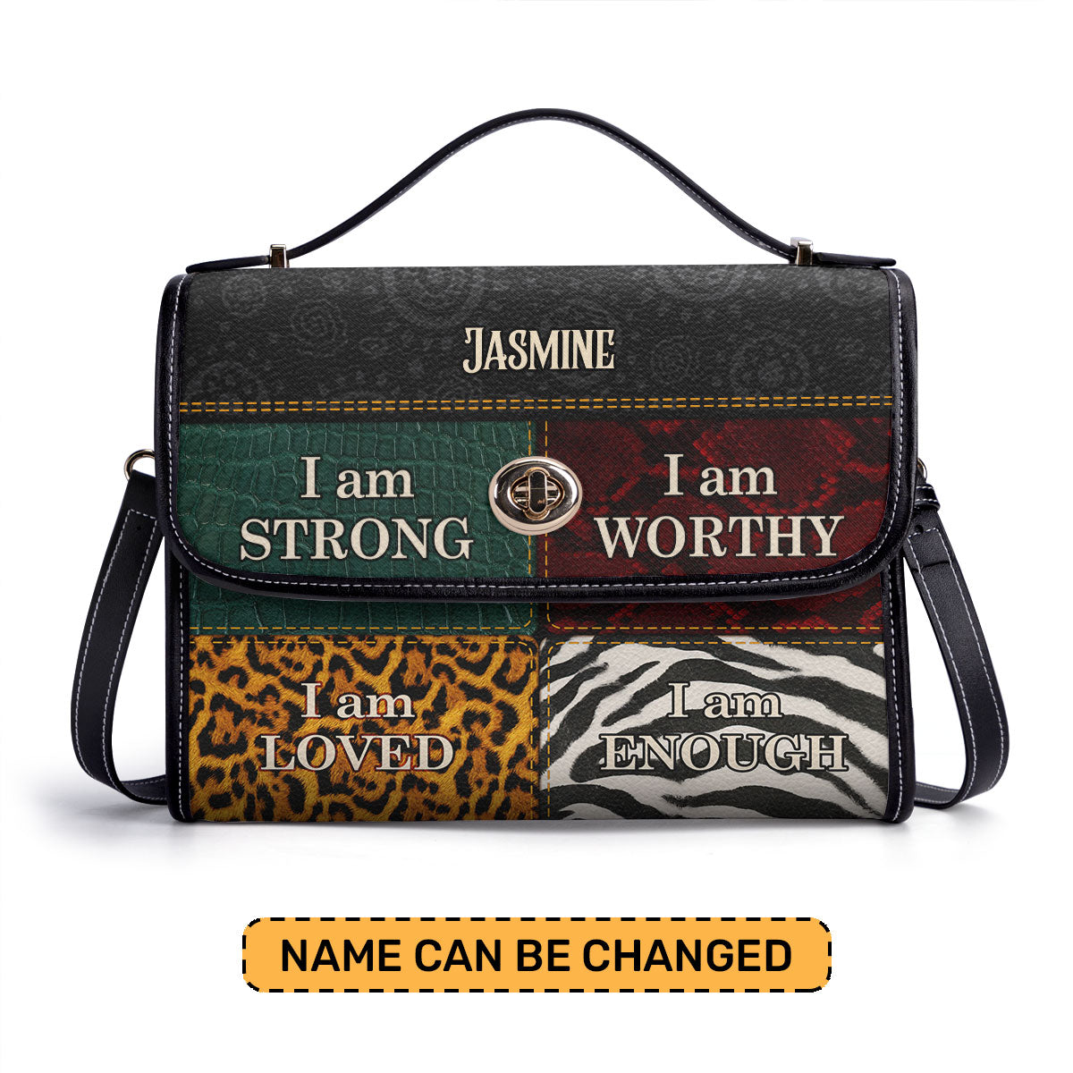 I Am - Personalized Leather Satchel Bag SB08