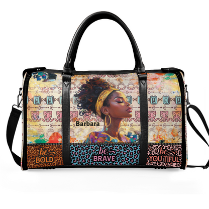 Be Bold Be Brave Be-You-Tiful - Personalized Leather Duffle Bag