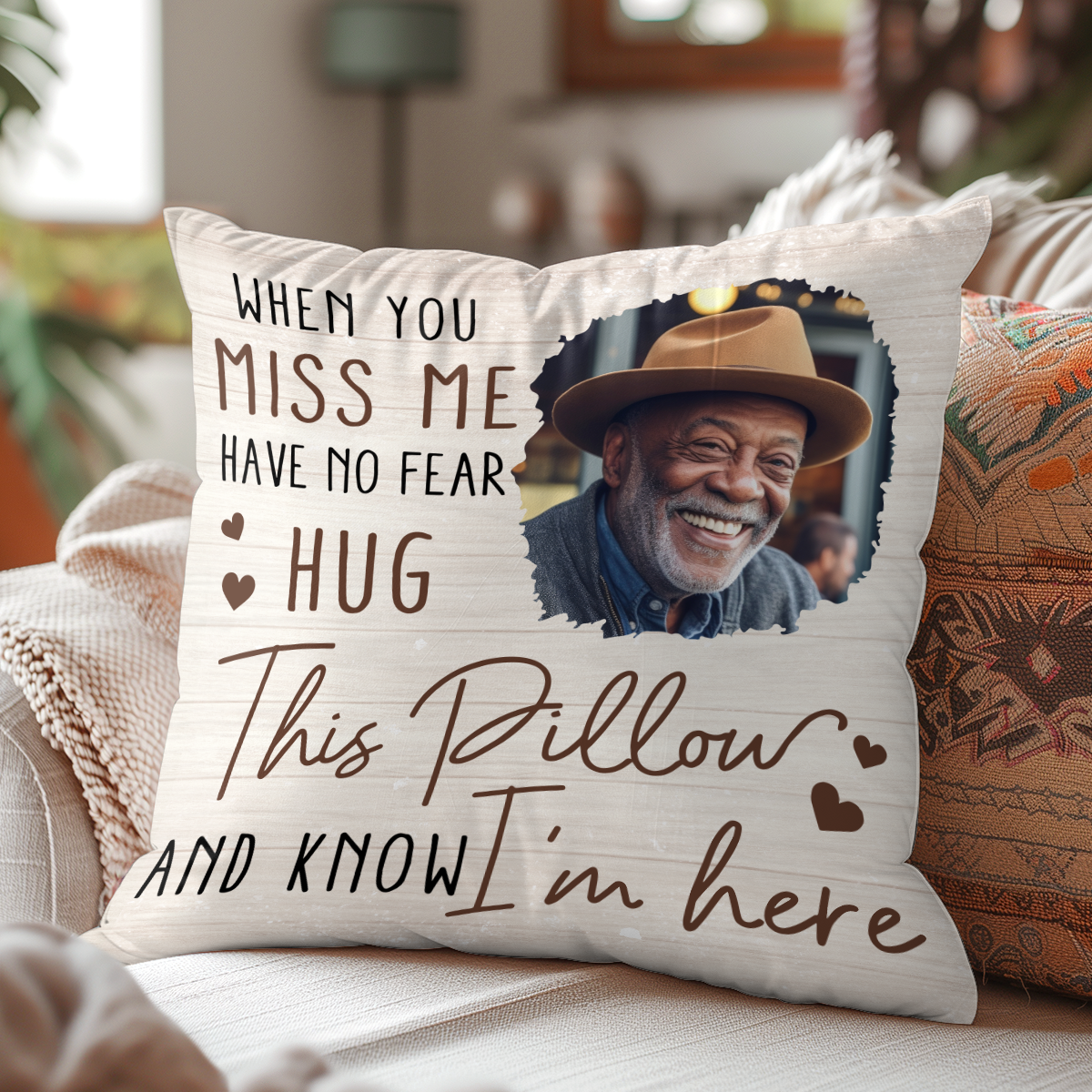 Hug This Pillow And Know I Am Here - Personalized Pillow