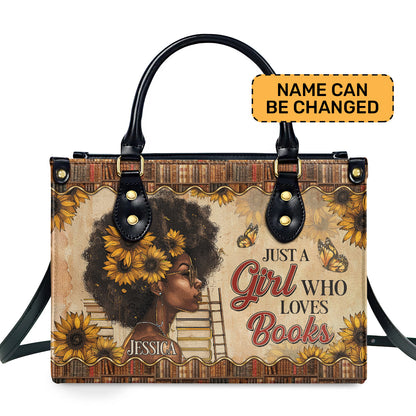 Just A Girl Who Loves Books - Personalized Leather Handbag SBLHBLTN766