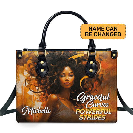 Graceful Curves Powerful Strides - Personalized Leather Handbag SB305