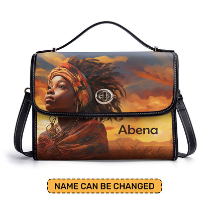 AfroArt "Dreaming" - Personalized Leather Satchel Bag MB68