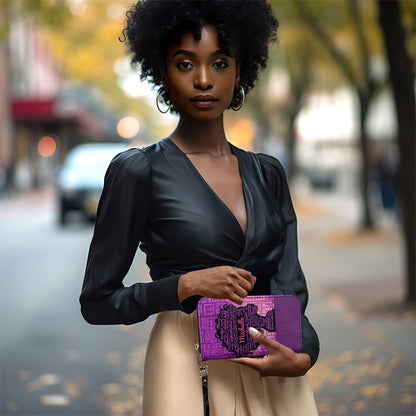 Afro Queen - Personalized Leather Clutch Purse SB47