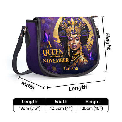 A Beautiful Queen - Personalized Leather Saddle Cross Body Bag STB58