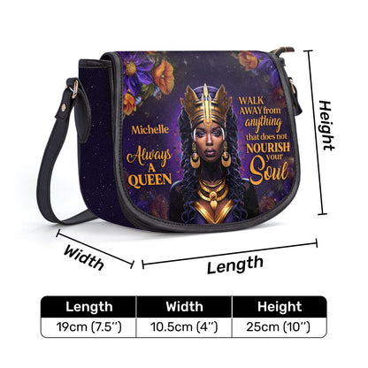 Always A Queen - Personalized Leather Saddle Cross Body Bag STB68