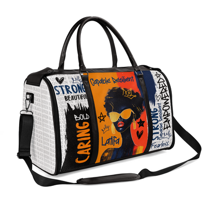 Black Queen Graffiti Style - Personalized Leather Duffle Bag