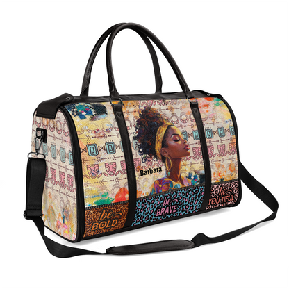 Be Bold Be Brave Be-You-Tiful - Personalized Leather Duffle Bag