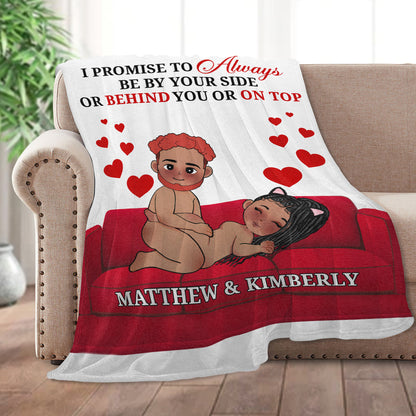 I Promise To Always Be By Your Side - Personalized Fleece Blanket