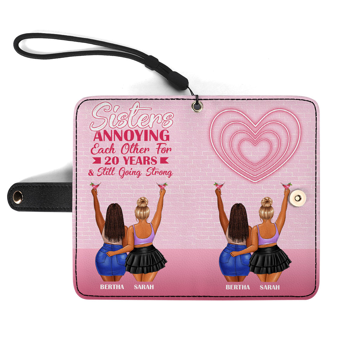 Sisters Annoying Each Other - Personalized Wallet Case SBWACLN1280L