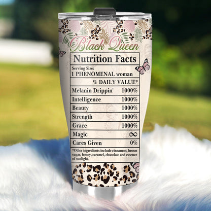 Black Queen Nutrition Facts - Personalized Stainless Steel Tumbler